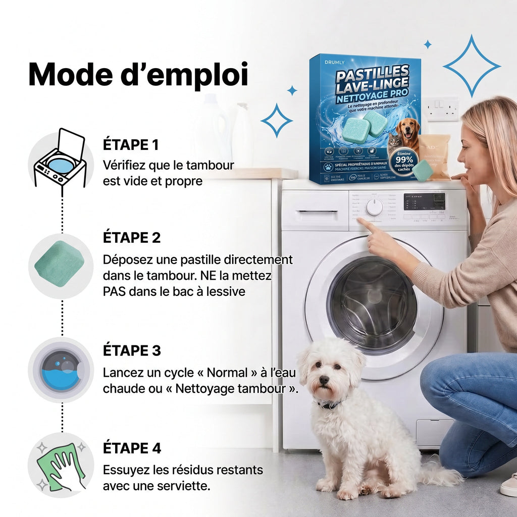 Pastilles lave-linge Drumly